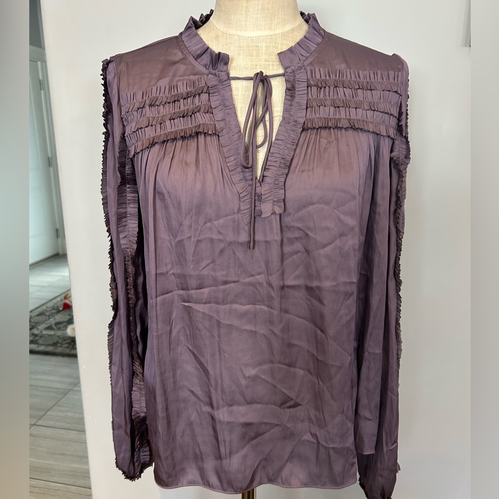 Current Air Mauve Blouse with Ruffle Details